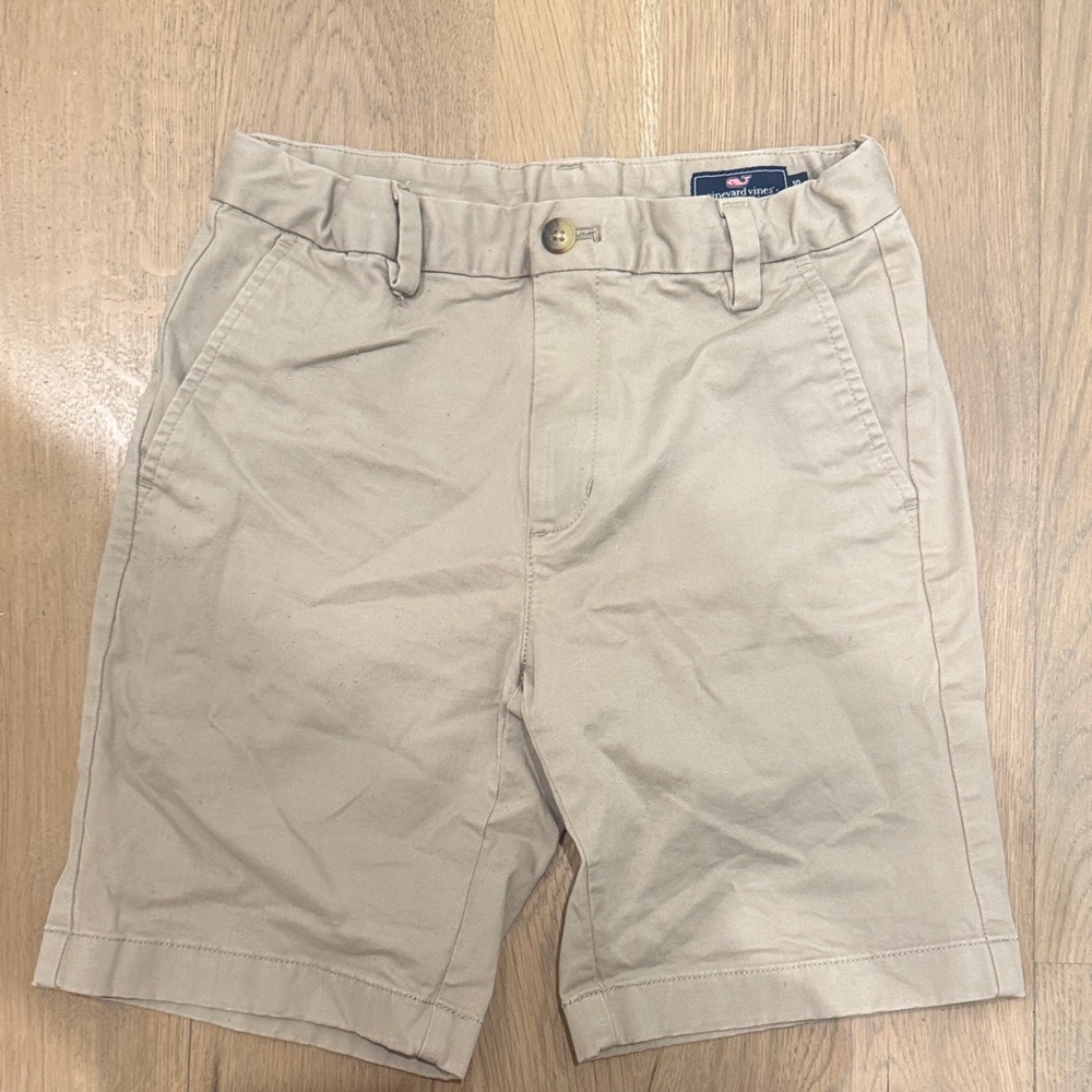 Vineyard Vines Kids Khaki Flat Front Shorts